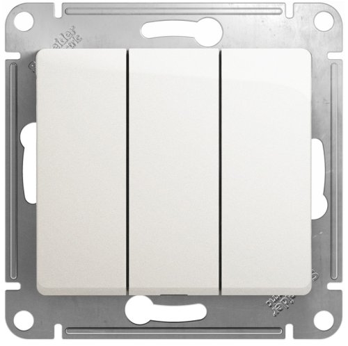 Выключатель без рамки Systeme Electric Glossa 3-кл. перламутр картинка